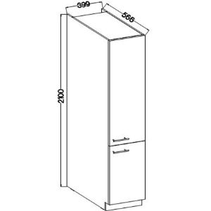 Obrazek Szafka Kuchenna Lara 40dk-210 2f Bb Szary Połysk