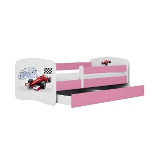Obrazek Łóżko dziecięce z materacem i szufladą Babydreams Różowe 80x180 Formuła