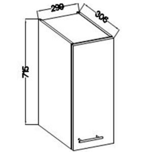 Obrazek Szafka Kuchenna Lara 30g-72 1f Szary Połysk