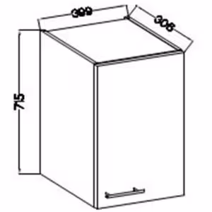 Obrazek Szafka Kuchenna Lara 40g-72 1f Szary Połysk