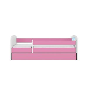 Obrazek Łóżko dziecięce z materacem i szufladą Babydreams Różowe 80x180 Miś Niebieski