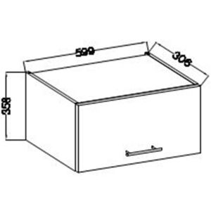 Obrazek Szafka Kuchenna Lara 60gu-36 1f Szary Połysk