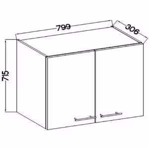Obrazek Szafka Kuchenna Lara 80g-72 2f Szary Połysk