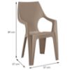 Obrazek Krzesło ogrodowe plastikowe Dante z wysokim oparciem cappuccino