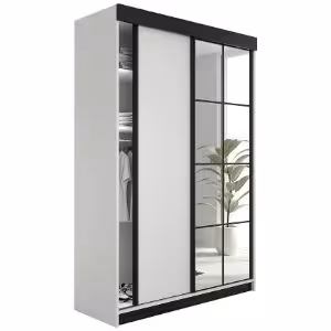 Obrazek Szafa Lamaro 167 biały + czarne wstawki