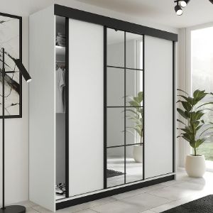 Obrazek Szafa Lamaro 250 biały + czarne wstawki