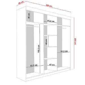 Obrazek Szafa Lamaro 250 dąb craft złoty + czarne wstawki