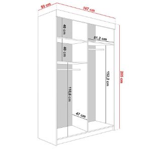Obrazek Szafa Lamaro 167 dąb craft złoty + czarne wstawki