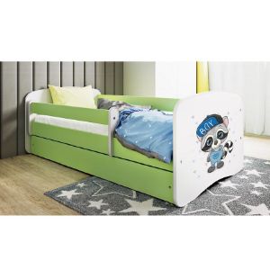 Obrazek Łóżko dziecięce z materacem i szufladą Babydreams Zielone 80x160 Szop