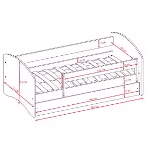 Obrazek Łóżko dziecięce z materacem i szufladą Babydreams Zielone 80x160 Safari