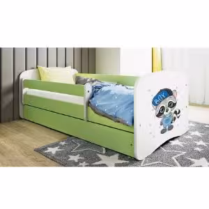 Obrazek Łóżko dziecięce z materacem i szufladą Babydreams Zielone 80x180 Szop