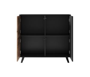 Obrazek Komoda Felicjan 2 dąb wotan/czarny