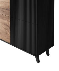 Obrazek Komoda Felicjan 2 dąb wotan/czarny