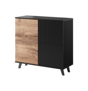 Obrazek Komoda Felicjan 2 dąb wotan/czarny