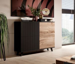 Obrazek Komoda Felicjan 2 dąb wotan/czarny