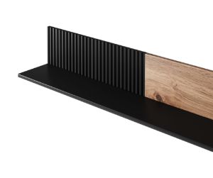 Obrazek Półka wisząca Felicjan 2 dąb wotan/czarny