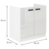 Obrazek Szafka kuchenna MIA biały połysk/biały 80zl 2f bb