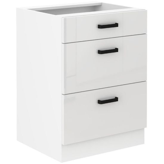 Obrazek Szafka kuchenna MIA biały połysk/biały 60d 3s bb