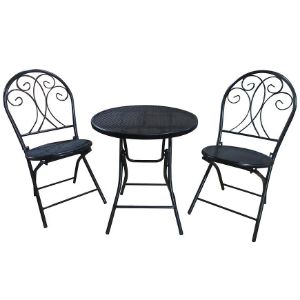Obrazek Komplet mebli ogrodowych stół + 2 krzesła 101106 czarny
