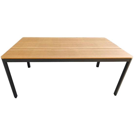Obrazek Aluminiowy stół z blatem polywood 180 x 100 x 74 cm brązowy