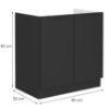 Obrazek Szafka kuchenna Siena czarny matowy 80zl 2f bb