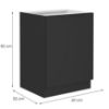 Obrazek Szafka kuchenna Siena czarny matowy 60d 1f bb