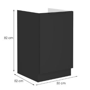 Obrazek Szafka kuchenna Siena czarny matowy 50zl 1f bb