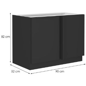 Obrazek Szafka kuchenna Siena czarny matowy 105 Nd 1f bb