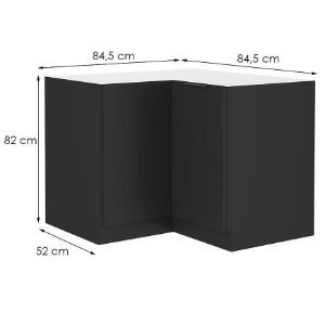 Obrazek Szafka kuchenna Siena czarny matowy 90x90 Dn 2f bb