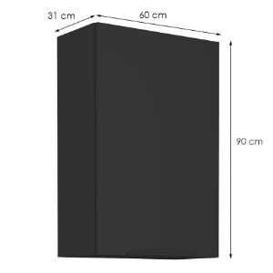 Obrazek Szafka kuchenna Siena czarny matowy 60g-90 1f