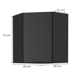 Obrazek Szafka kuchenna Siena czarny matowy 60x60 Gn-72 1f (45°)