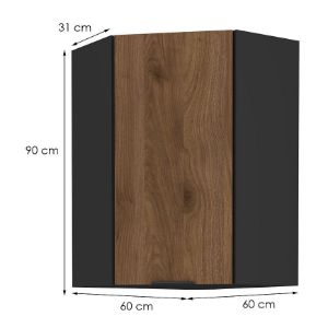 Obrazek Szafka kuchenna Monza orzech okapi 60x60 Gn-90 1f (45°)