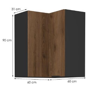 Obrazek Szafka kuchenna Monza orzech okapi 60x60 Gn-90 1f (90°)