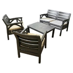 Obrazek Zestaw ogrodowy Santana 4 szary 2+1+1