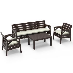 Obrazek Zestaw ogrodowy Santana 5 brąz 2+1+1