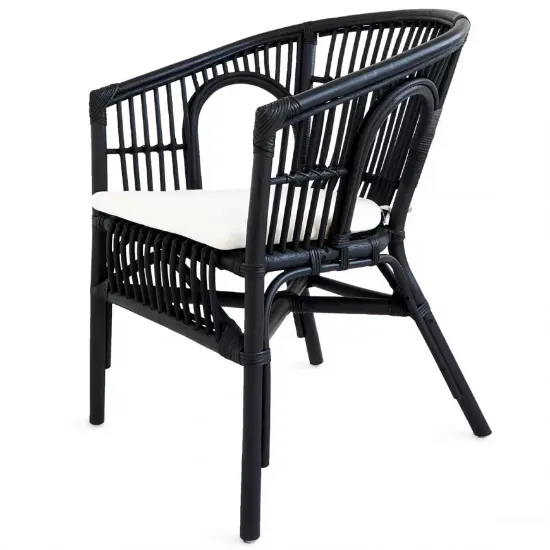 Obrazek Krzesło Dion z naturalnego rattanu czarne