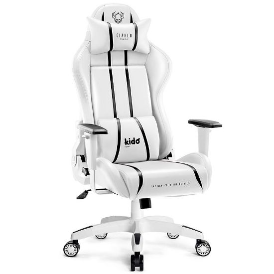 Obrazek Fotel Gamingowy Dziecięcy Diablo X-One 2.0 Biały/Czarny