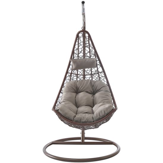 Obrazek Fotel wiszący Murcia brązowy z poduszką