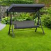 Obrazek Huśtawka ogrodowa technorattanowa szara z poduszką