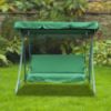 Obrazek Huśtawka ogrodowa zielona z poduszką