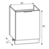 Obrazek Szafka kuchenna Kam Set Dz60.1 biały platynowy