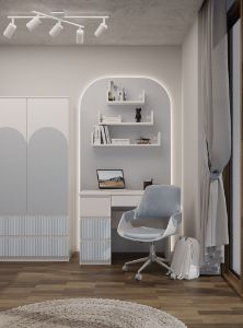 Obrazek Biurko M lewe niebieski