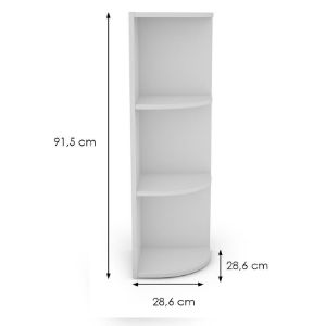 Obrazek Regał KIKI narożny biały 2 półki