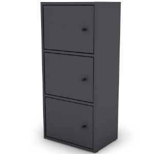 Obrazek Regał KIKI grafit 2 półki 3 drzwi