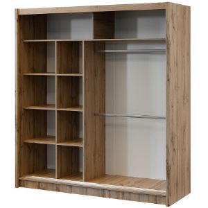 Obrazek Szafa London 203 dąb wotan/czarny lustro