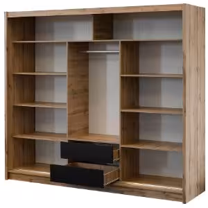 Obrazek Szafa London 250 dąb wotan/czarny lustro