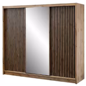 Obrazek Szafa London 250 dąb wotan/czarny lustro