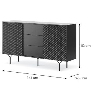 Obrazek Komoda Raven KSZ144 2D czarny