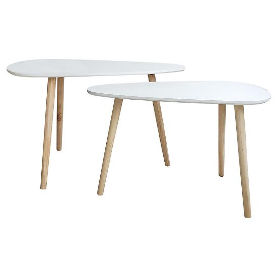 Obrazek Zestaw stolików Frej biały/dąb naturalny