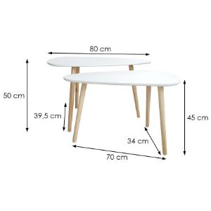 Obrazek Zestaw stolików Frej biały/dąb naturalny